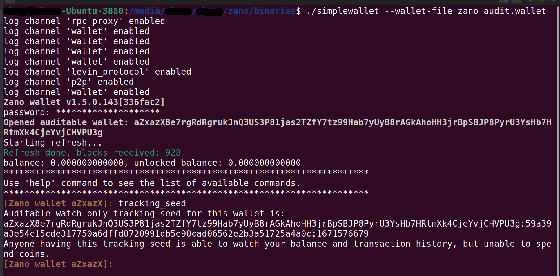 alt using-zano-ubuntu-tracking-seed